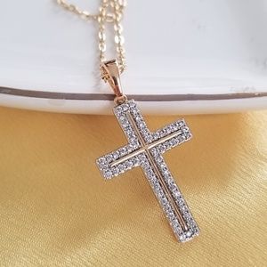 18k gold Plated cruz Necklace